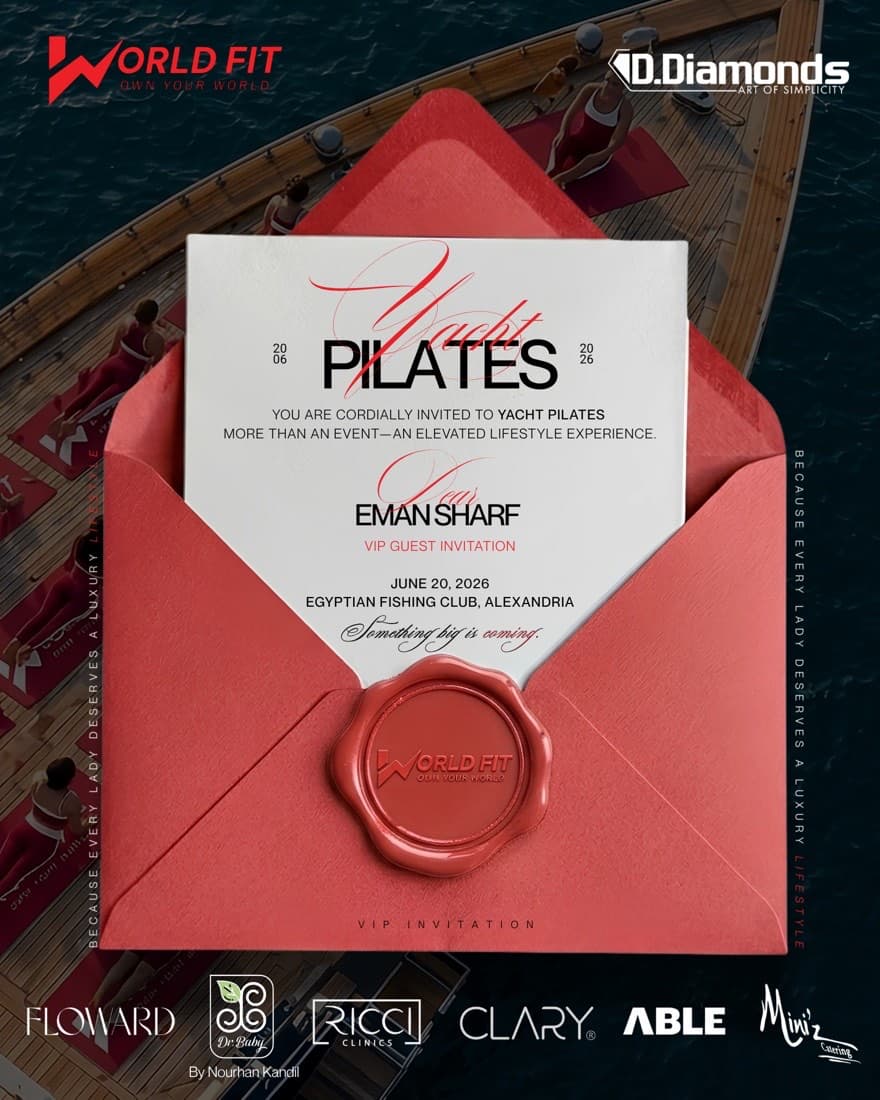 A wax-sealed red envelope holding the Yacht Pilates VIP guest invitation